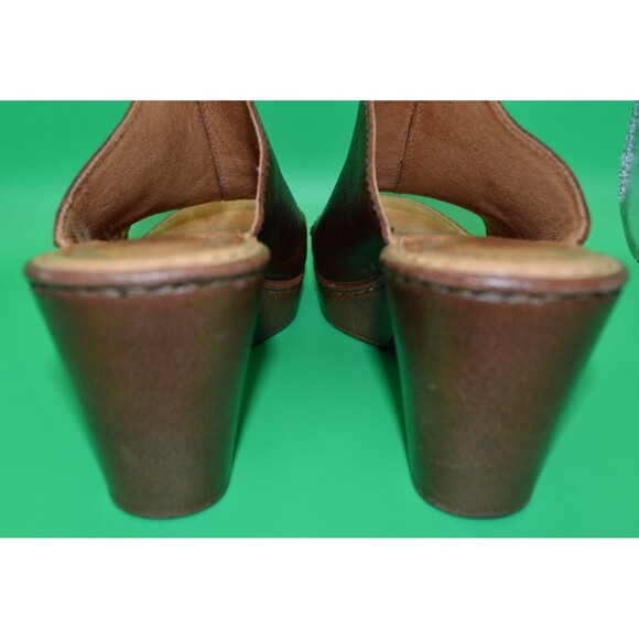 Born Leather Platform Slide Heels, Women's Sz 9, Brown - Picture 4 of 7